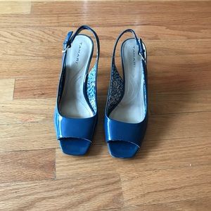Navy Blue Slingback Heels